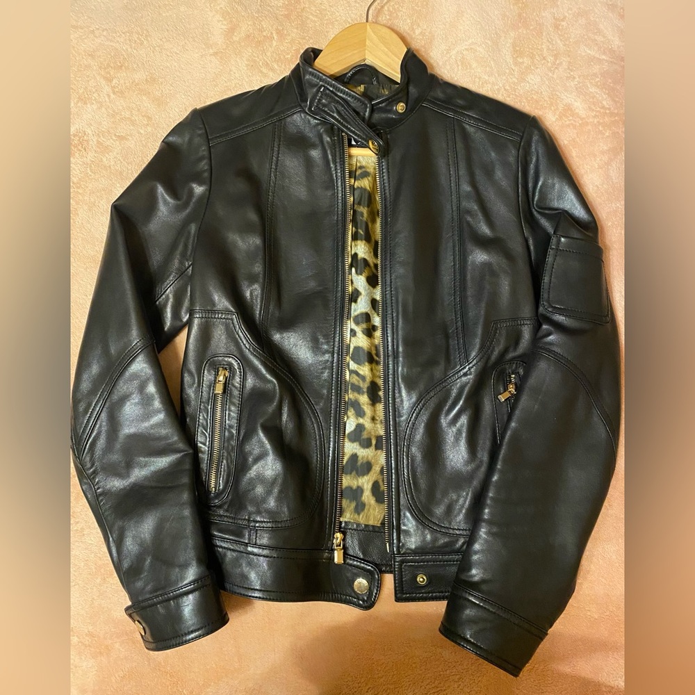 Laundry by Shelli Segal Black Leather Jacket Women’s Size XS